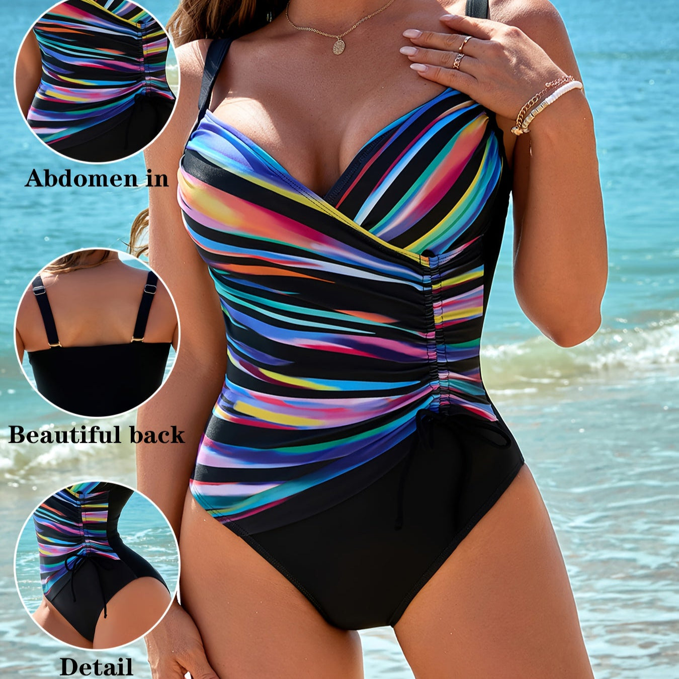Colorblock Wrap One-Piece