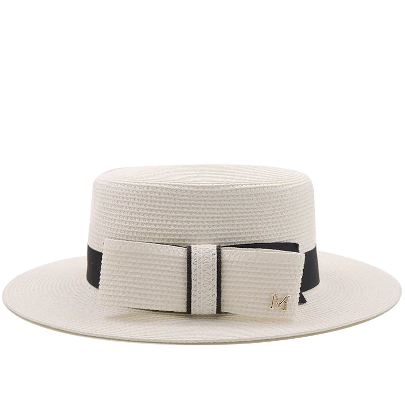 Women's Boater Straw Sun Hat