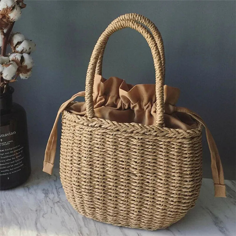 Mini Woven Straw Basket Bag