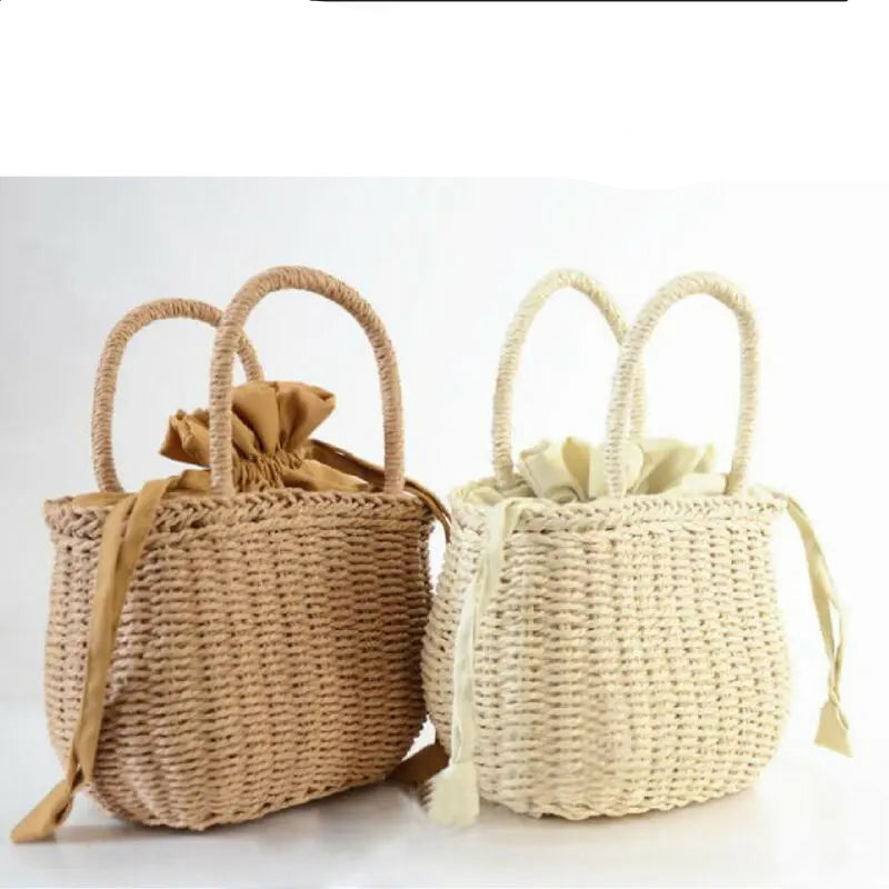 Mini Woven Straw Basket Bag