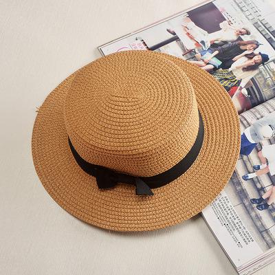 Breathable Boater Sun Hat with Ribbon