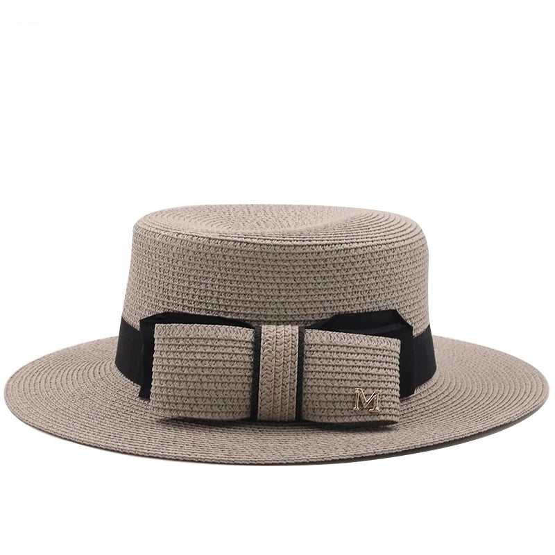 Women's Boater Straw Sun Hat