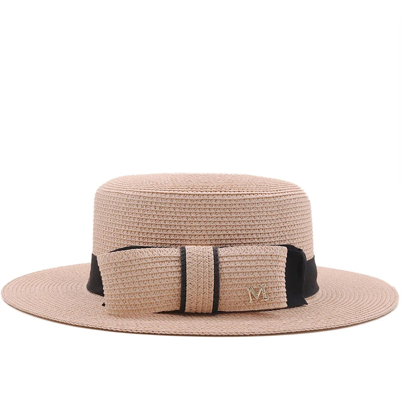 Women's Boater Straw Sun Hat