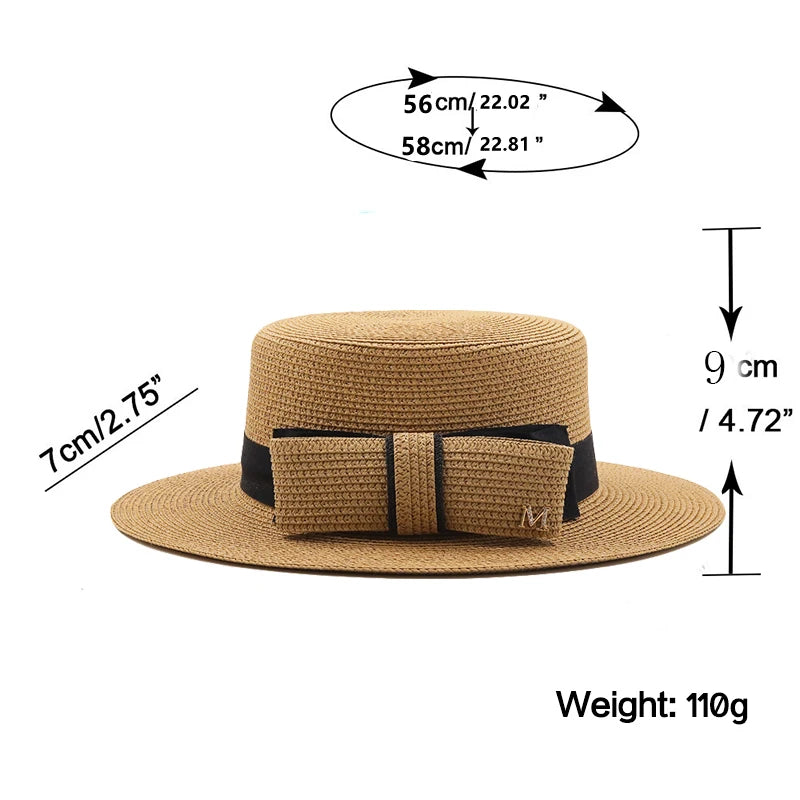 Women's Boater Straw Sun Hat