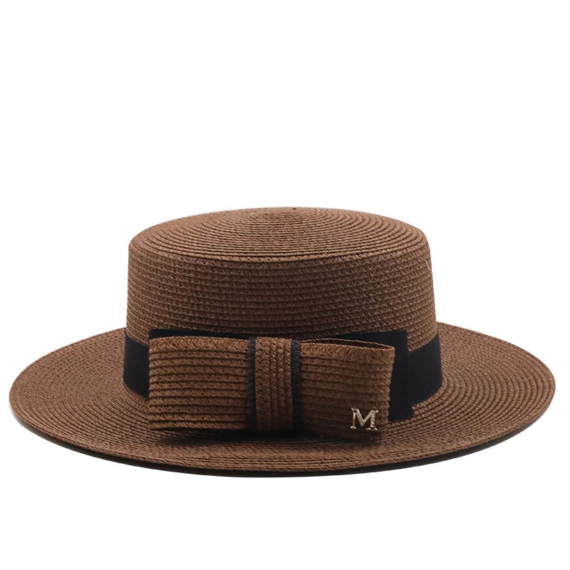 Women's Boater Straw Sun Hat