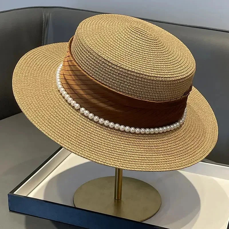 Pearl-Trim Panama Sun Hat
