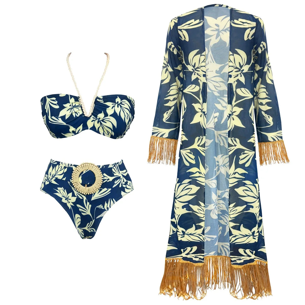Bellezza — High-Waisted Bikini &Cover-Up Set