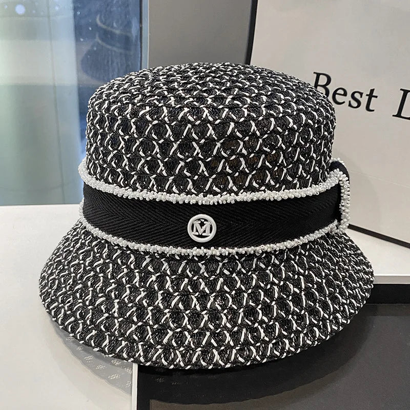 Geometric Mesh Bucket Hat with Logo