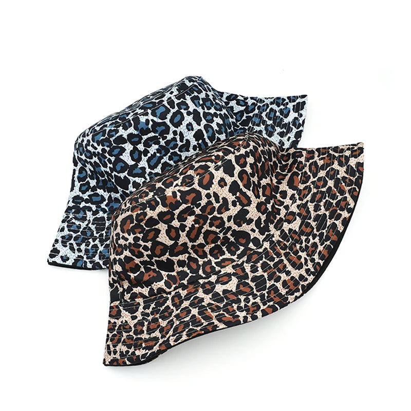 Women's Leopard-Print Bucket Hat — Packable Sun Shade