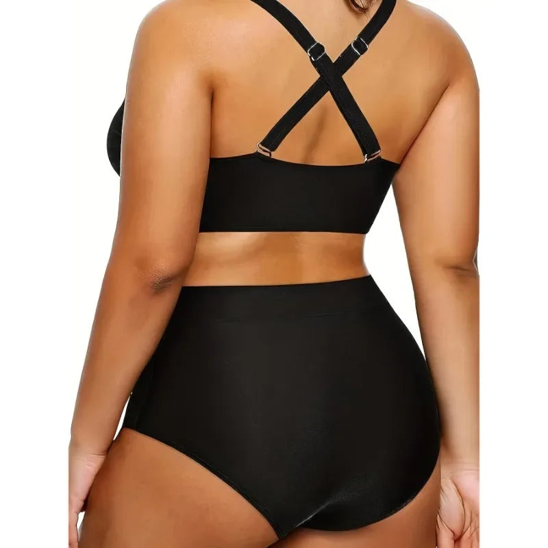 Women's Plus Size Black Bikini Set