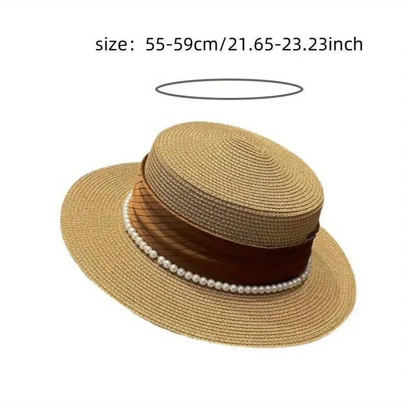 Pearl-Trim Panama Sun Hat