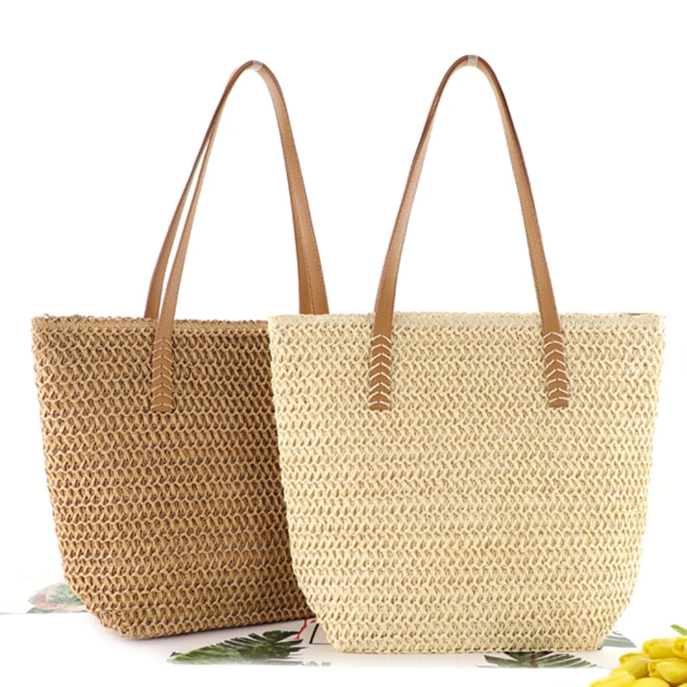 Woven Straw Beach Tote