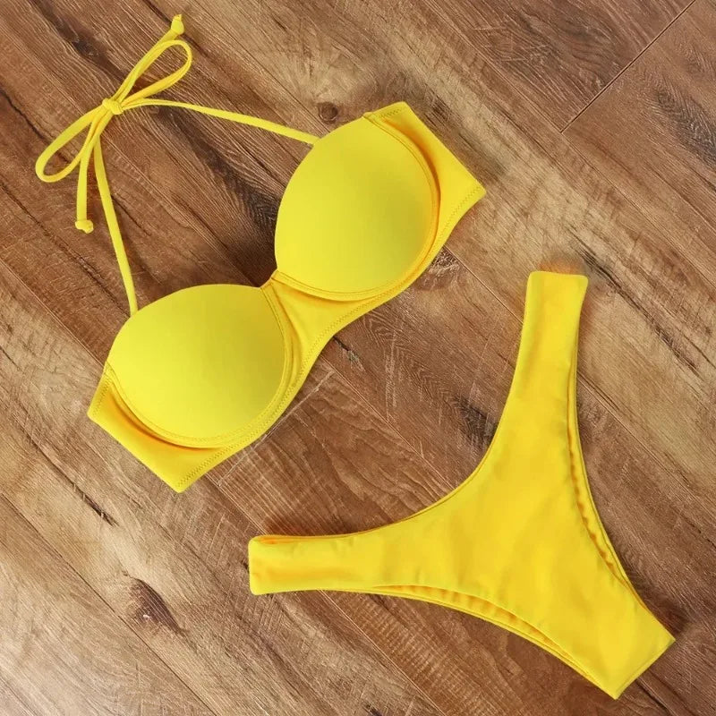 Brazilian Cut Leopard Push Up Bikini
