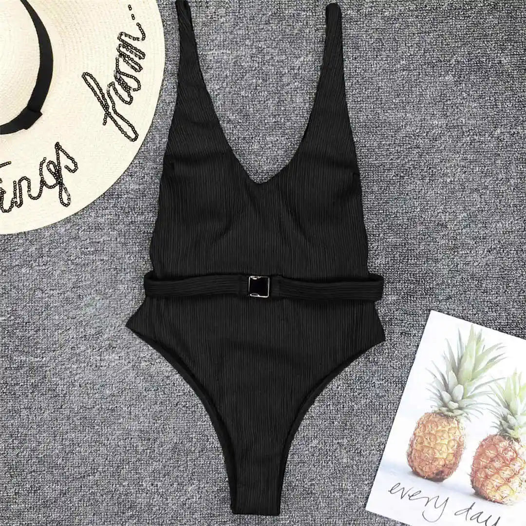 Luxe Belted Backless One-Piece