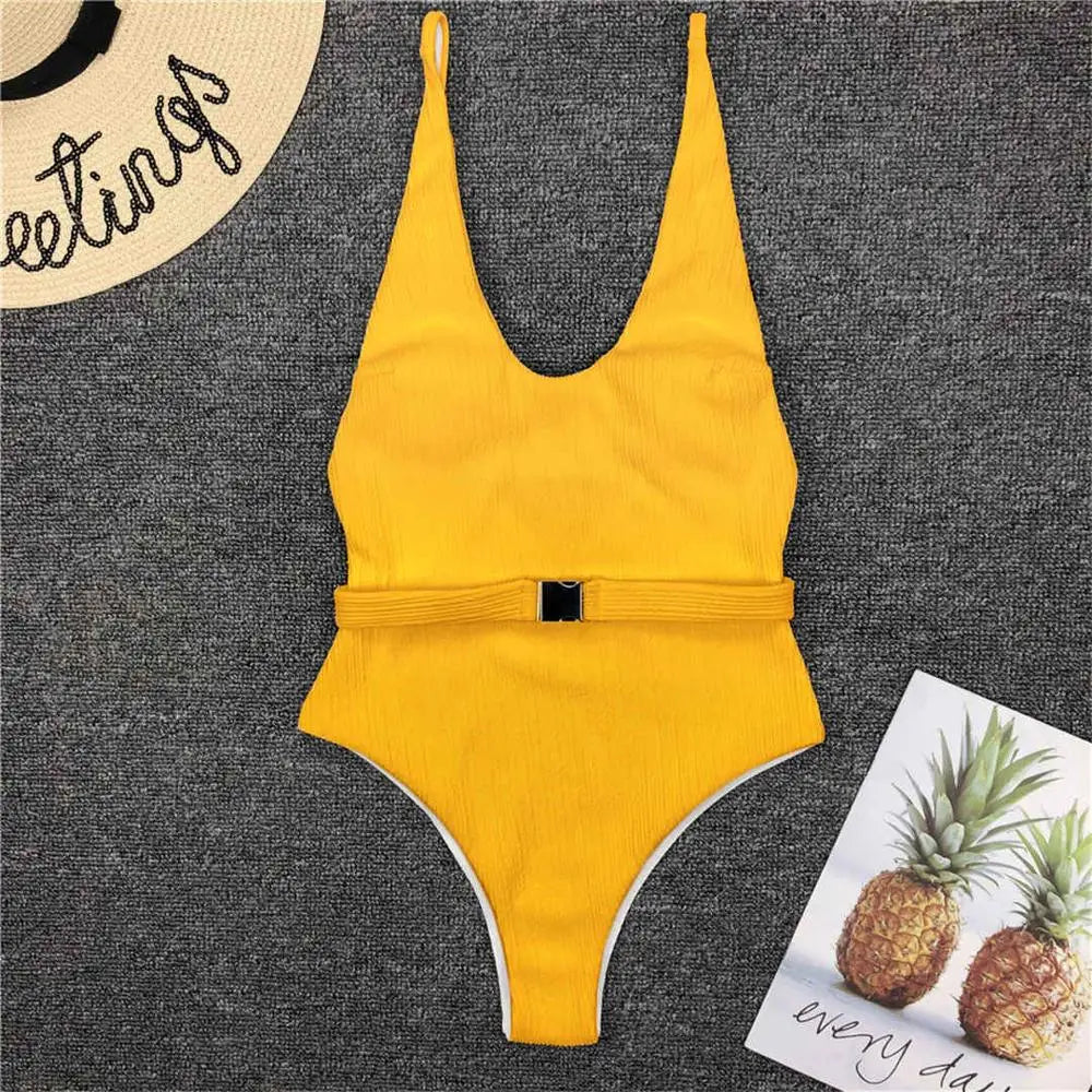 Luxe Belted Backless One-Piece