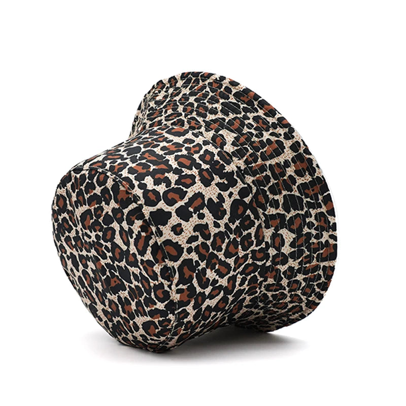 Women's Leopard-Print Bucket Hat — Packable Sun Shade