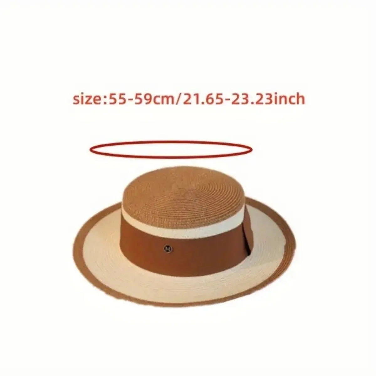 Women's Two-Tone Boater Straw Hat — Contrast Band