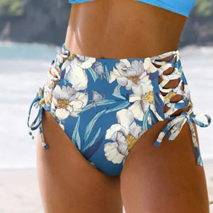 Fleur de Soleil — Floral High-Waist Bikini Set