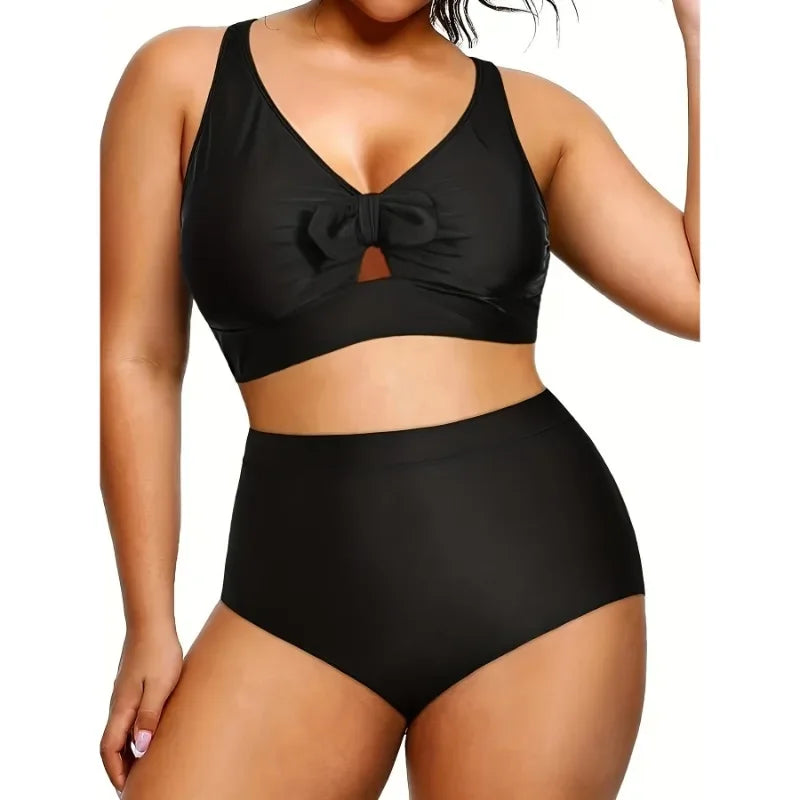 Women's Plus Size Black Bikini Set
