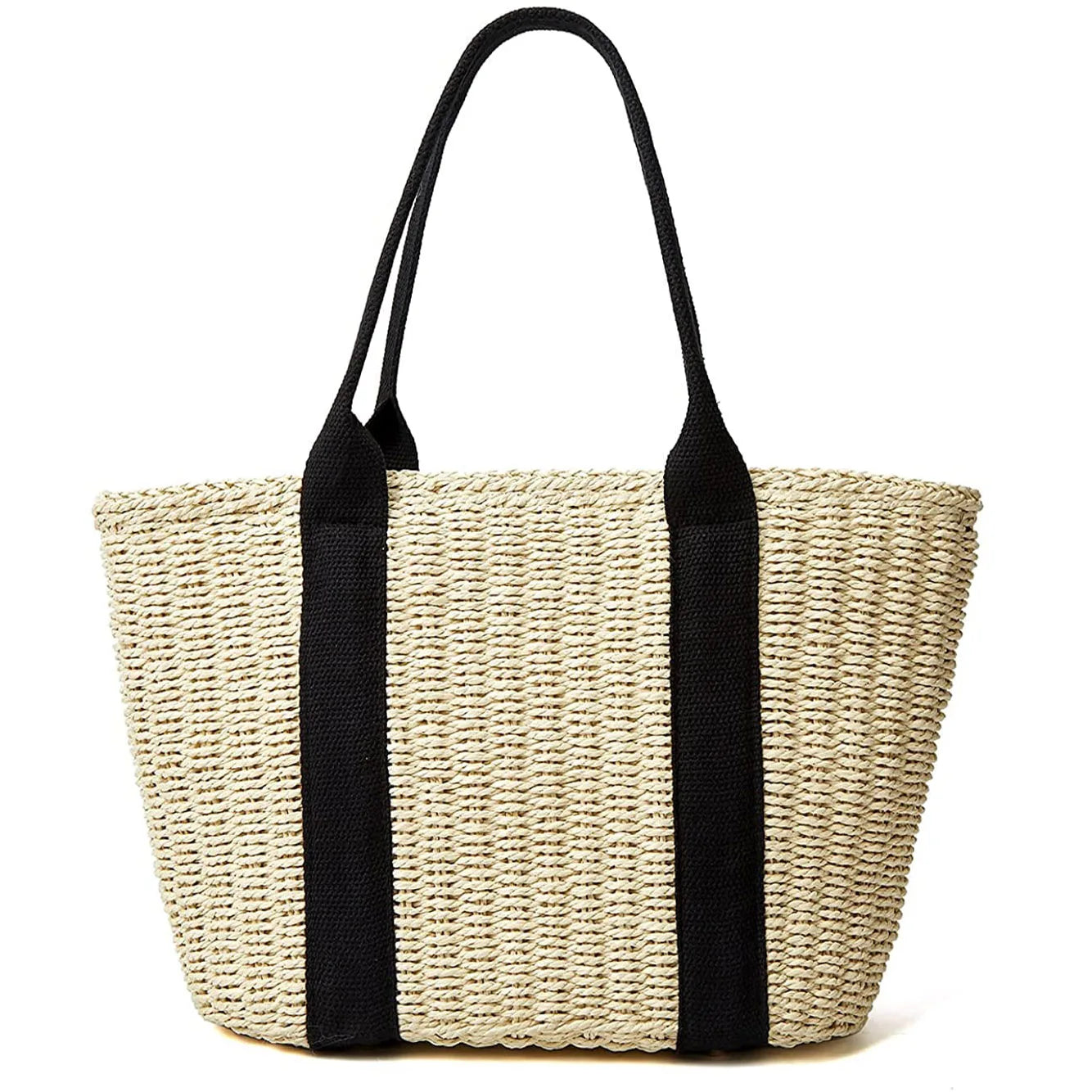 Handwoven Straw-Rope Tote with Drawstring