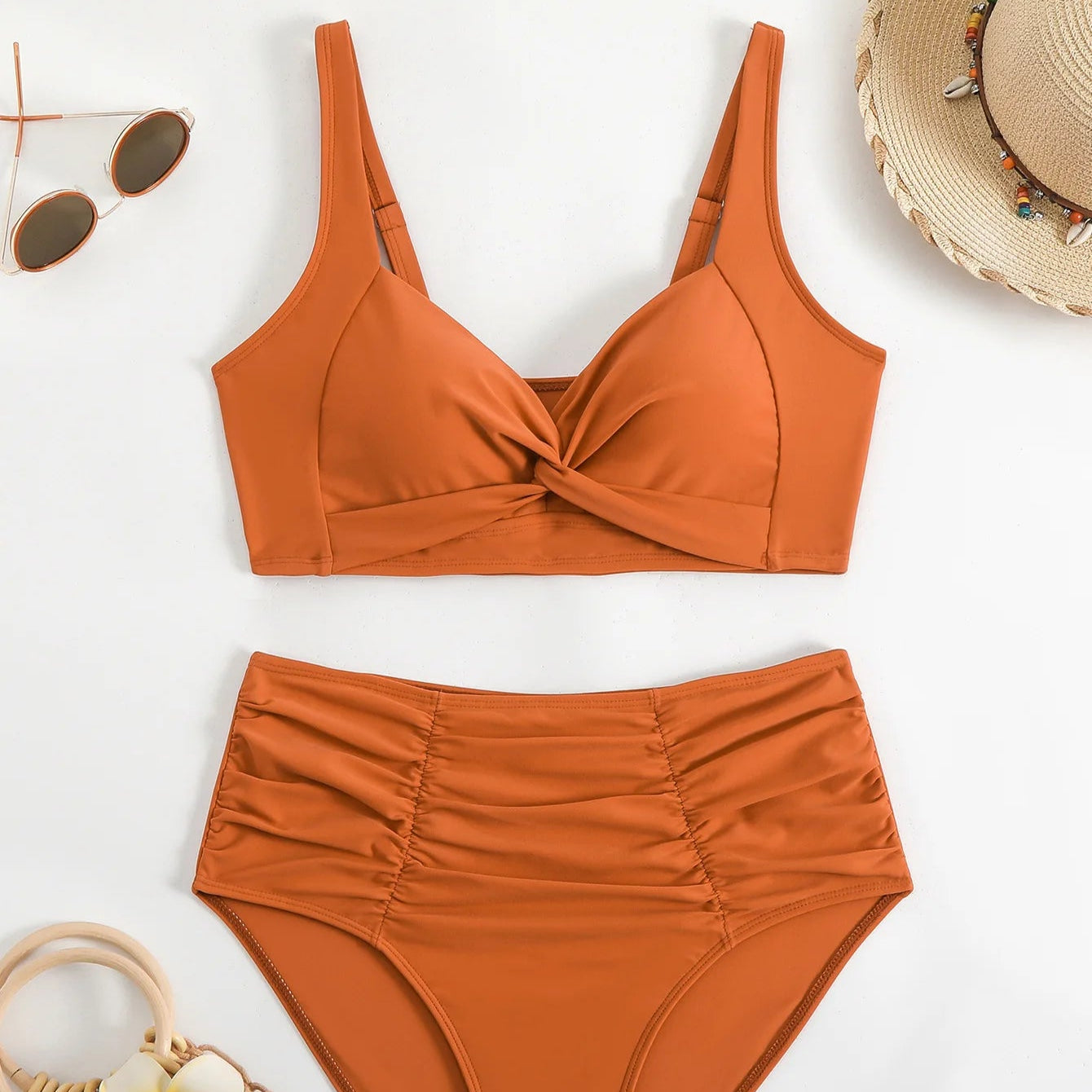 Coralia — High-Waist Bikini with Twisted Top