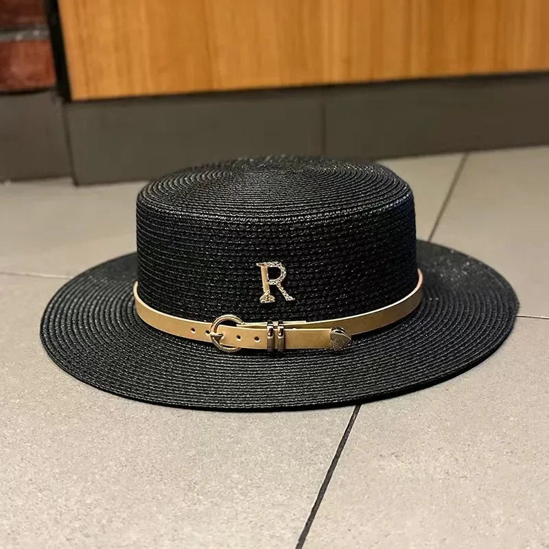 Women's Boater Straw Hat