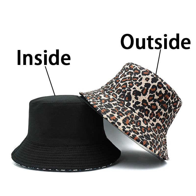 Women's Leopard-Print Bucket Hat — Packable Sun Shade