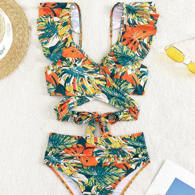 Stars & Stripes — High-Waist Bikini