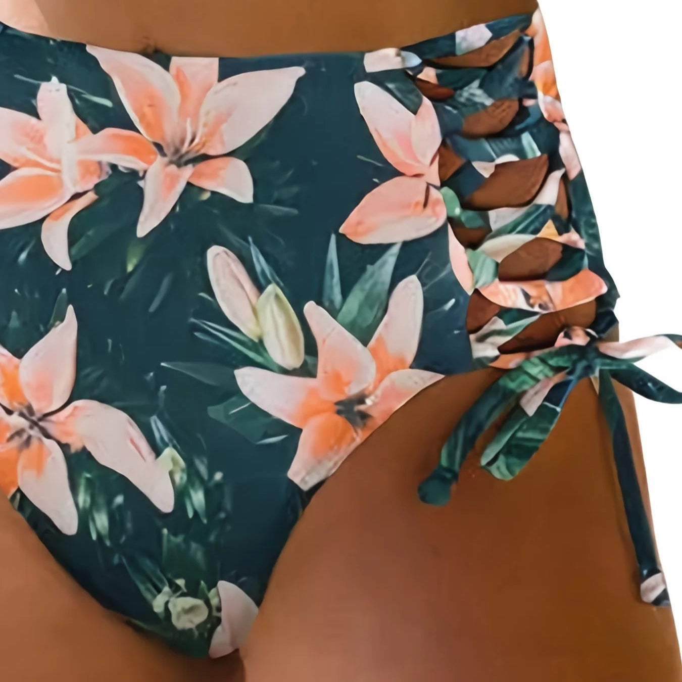 Fleur de Soleil — Floral High-Waist Bikini Set