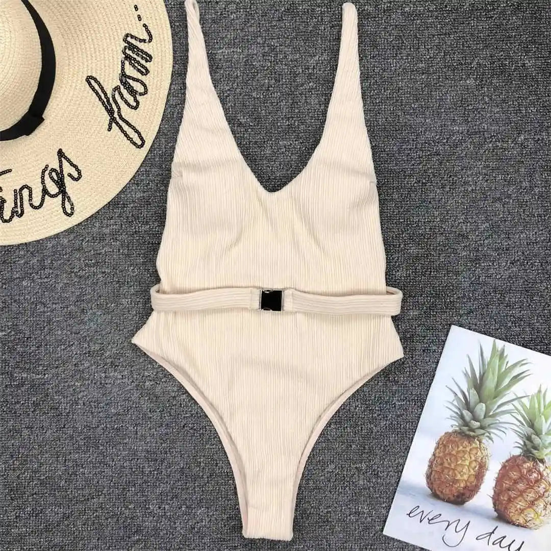 Luxe Belted Backless One-Piece