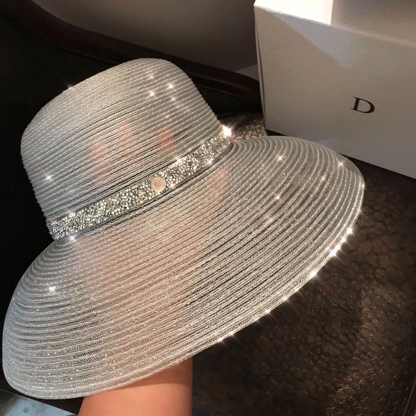 Women's Boater Straw Hat — Wide Grosgrain Ribbon