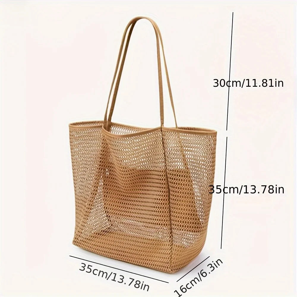 Mesh Beach Tote with Integrated Organizer