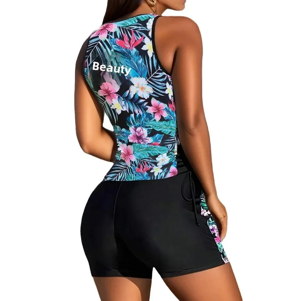 Floral Cross-Front Tankini