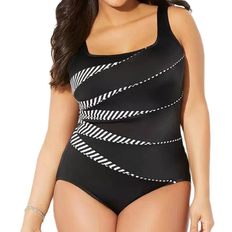 Cross-Strap U-Back Plus Size One-Piece – Colorful Prints