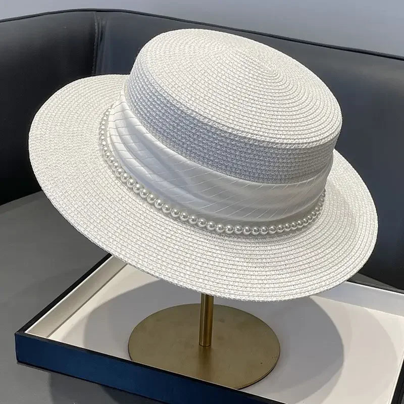 Pearl-Trim Panama Sun Hat