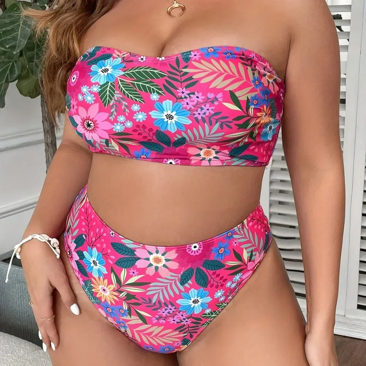 Plus Size Bikini Princess Neckline - Strapless