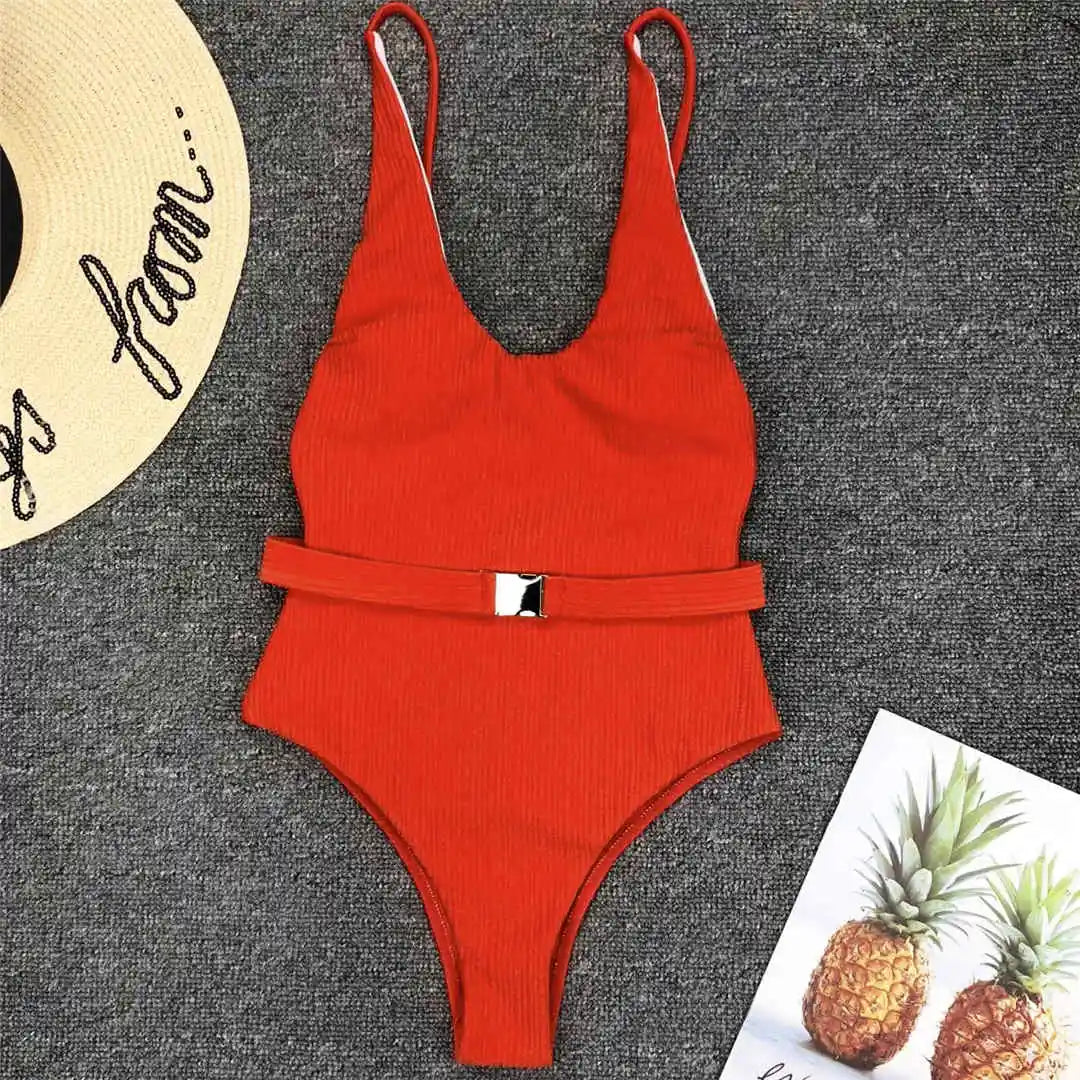 Luxe Belted Backless One-Piece