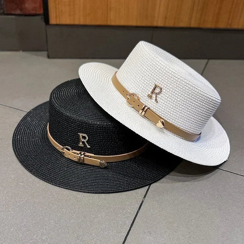 Women's Boater Straw Hat