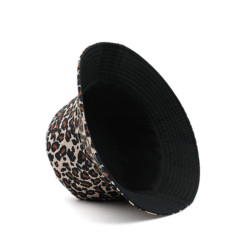 Women's Leopard-Print Bucket Hat — Packable Sun Shade
