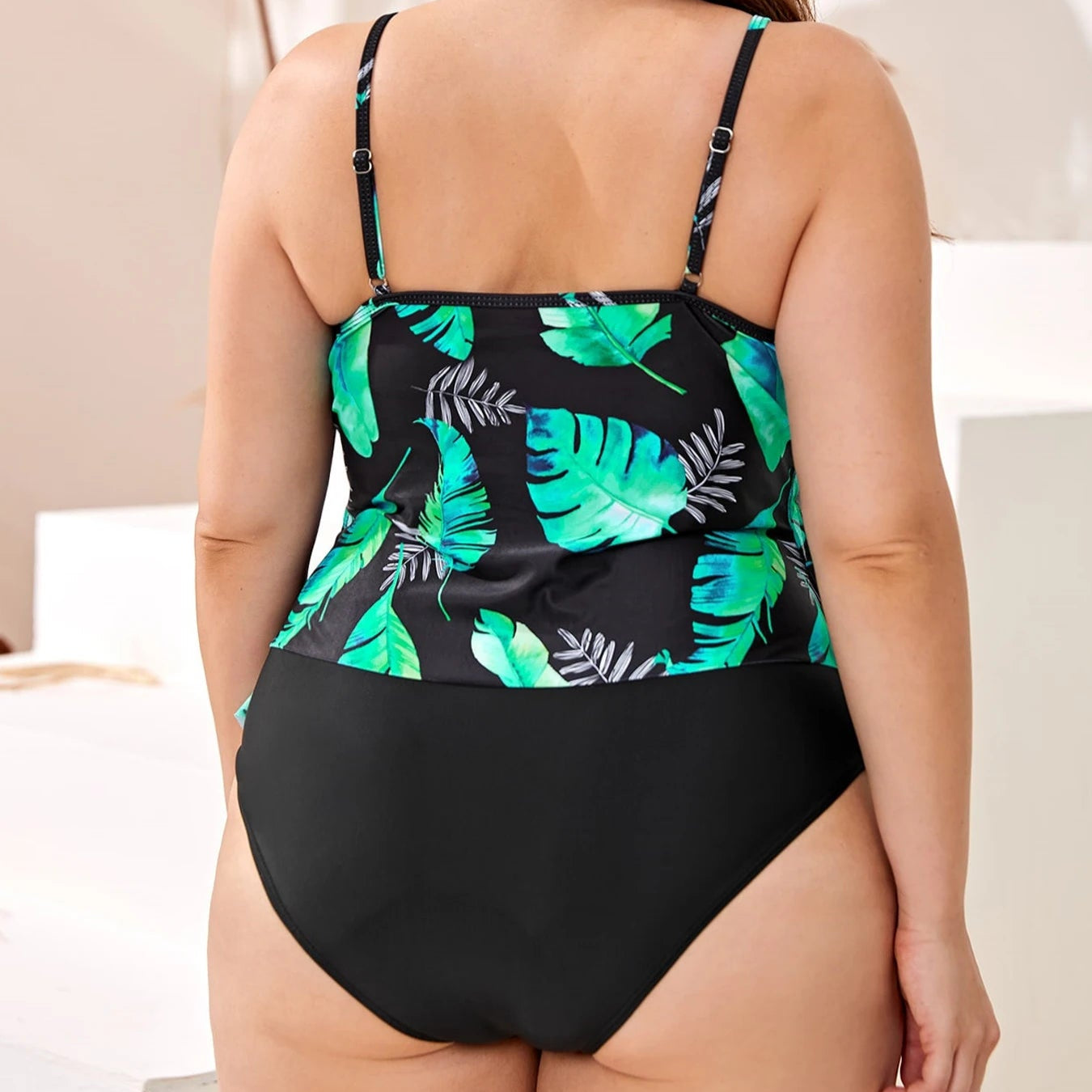 Women's Plus Size Floral Tankini f Set