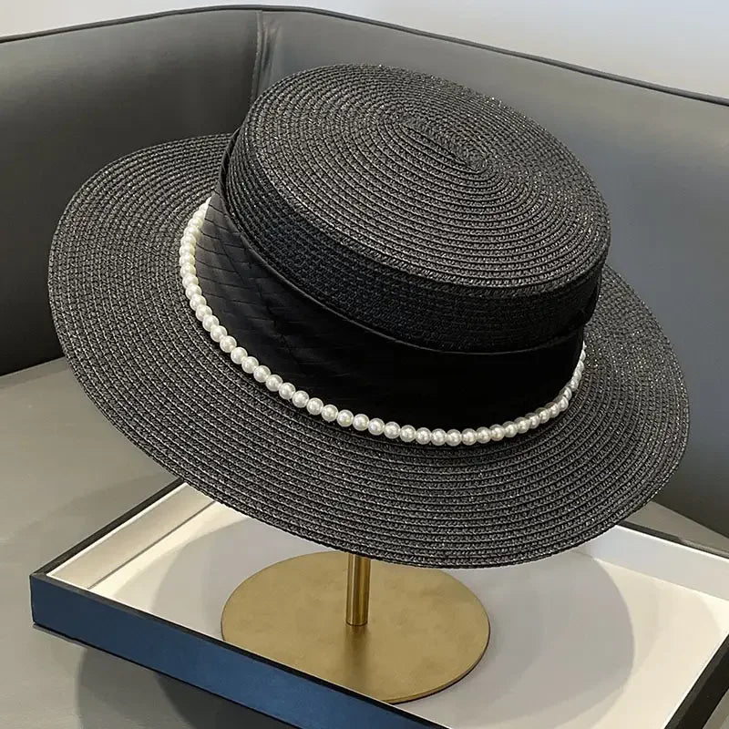Pearl-Trim Panama Sun Hat