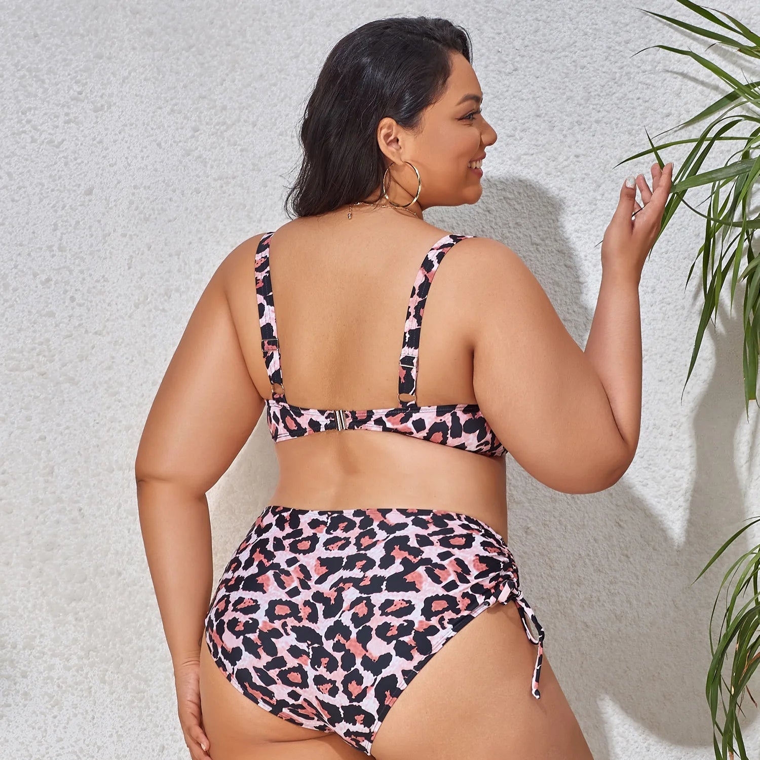 Animal Print Plus Size Bikini – Push-Up Underwire & High-Waist Bottom