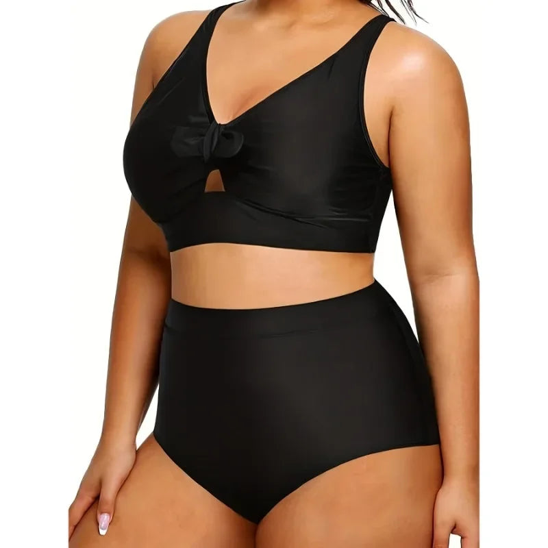 Women's Plus Size Black Bikini Set