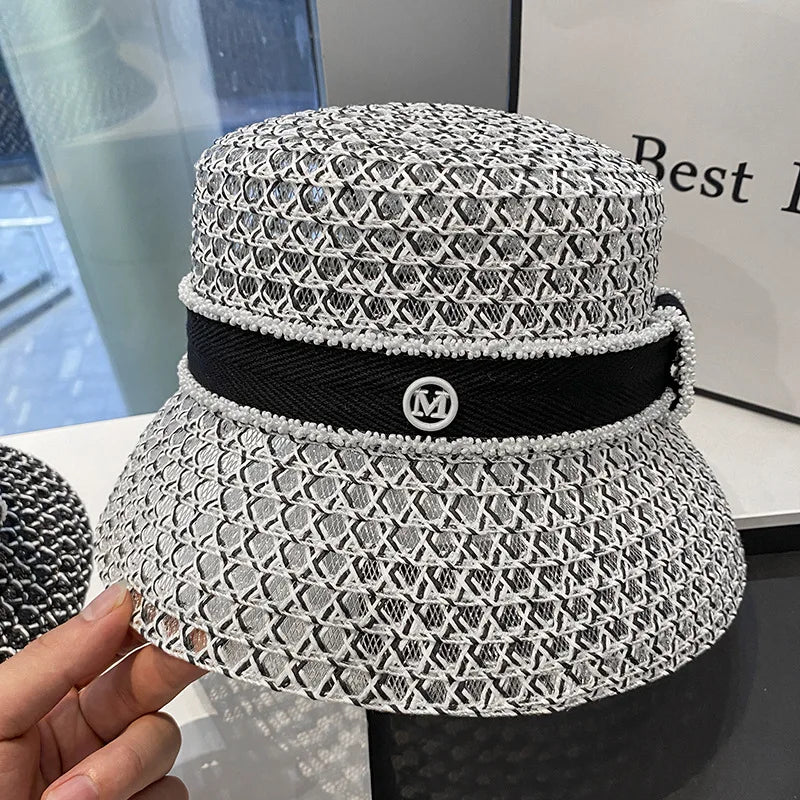Geometric Mesh Bucket Hat with Logo