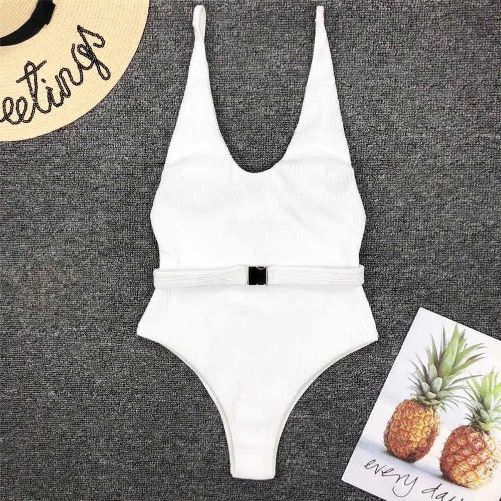 Luxe Belted Backless One-Piece