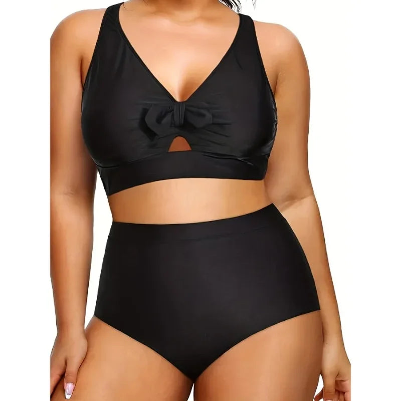 Women's Plus Size Black Bikini Set