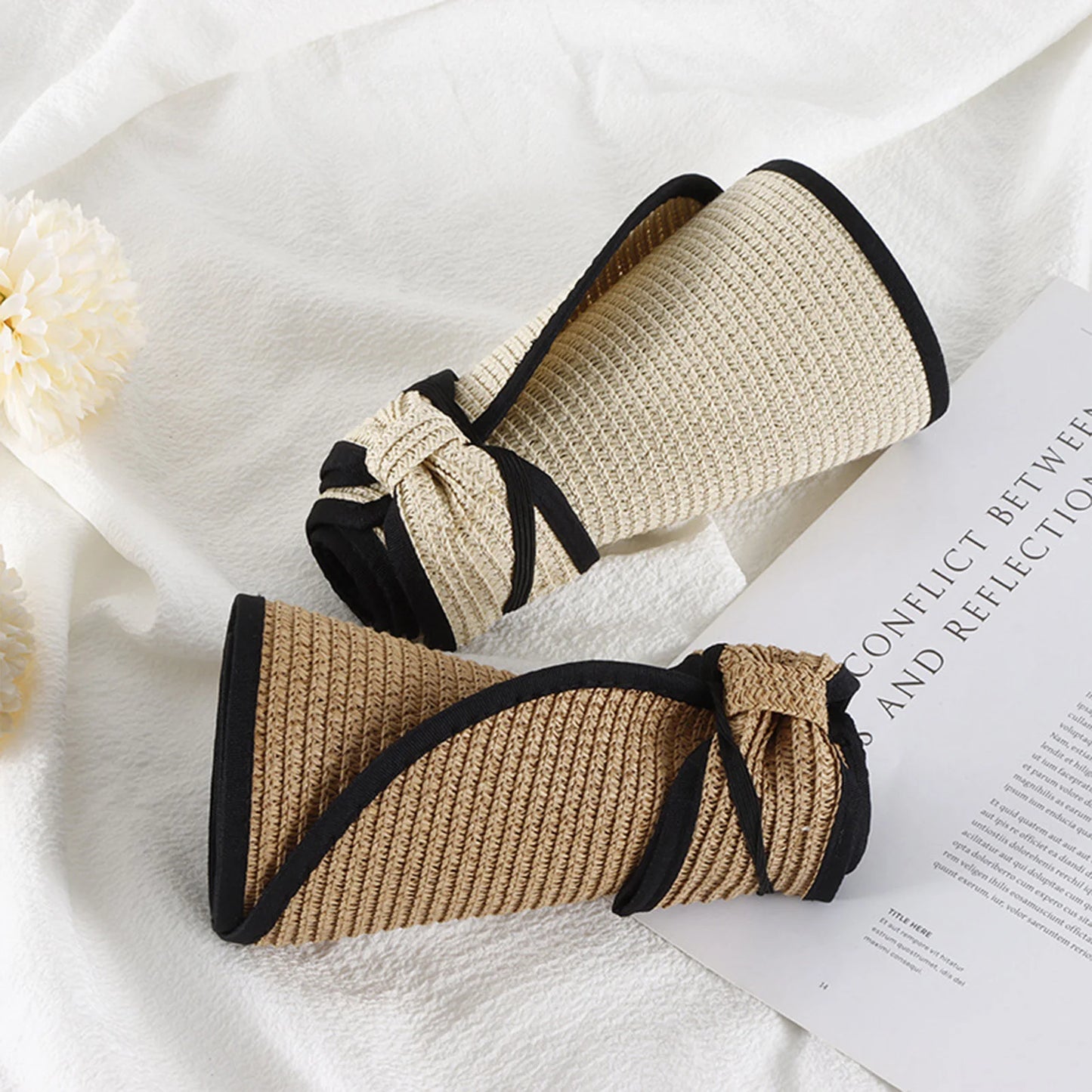 Packable Wide-Brim Visor with Bow