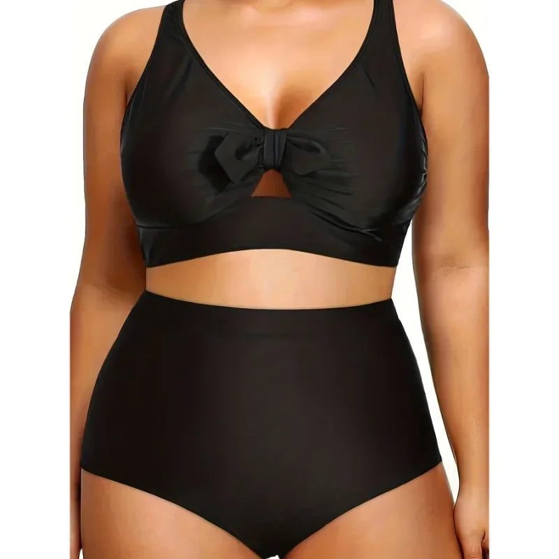 Women's Plus Size Black Bikini Set