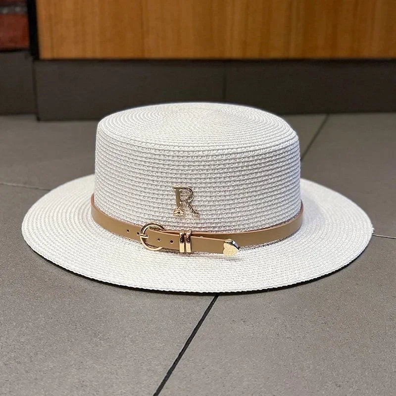 Women's Boater Straw Hat