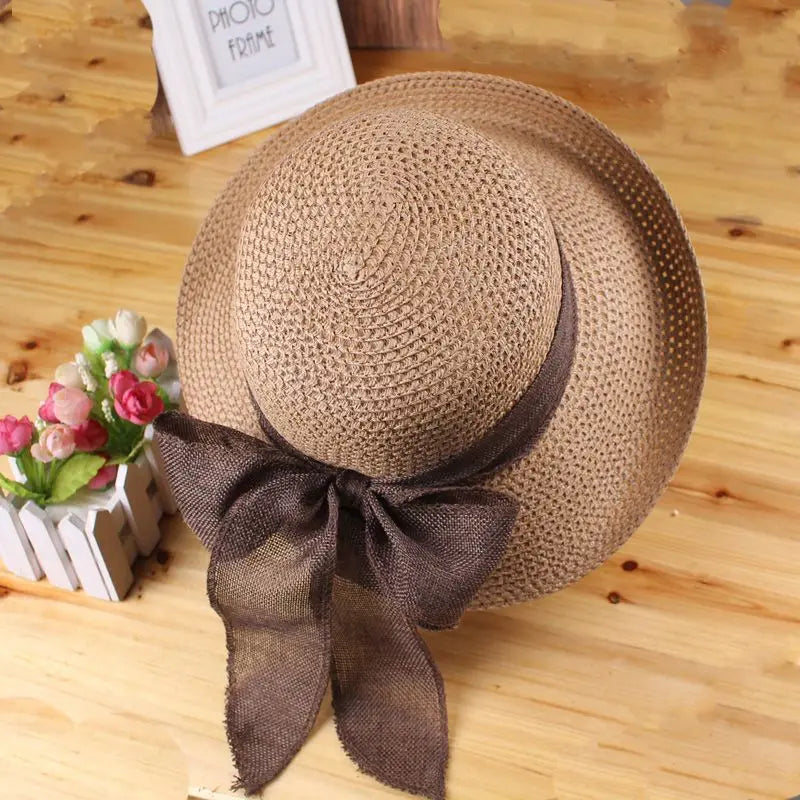 Bow-Back Wide Brim Sun Hat